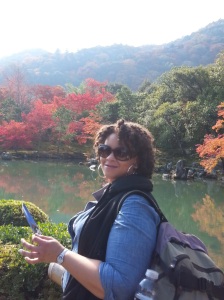 In the meditation garden at Tenryu-ji Zen Temple. Kyoto, Japan-Autumn 2014